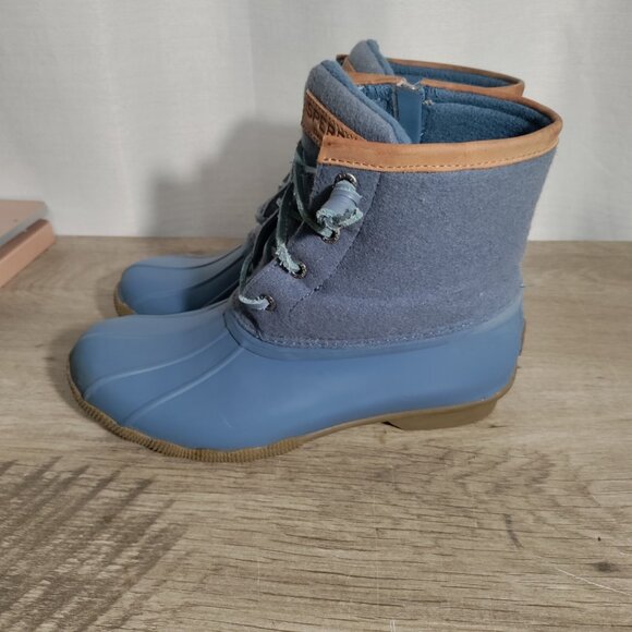 Sperry Top-Sider Saltwater Wool Blue Duck Boots Women's Size 7.5‎ - Picture 1 of 8